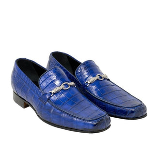 Mauri Regal Men's Shoes Royal Blue Exotic Alligator Loafers 4894-2 (MA5126)-AmbrogioShoes