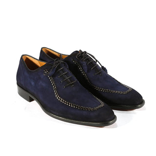 Mezlan 9949 Men's Shoes Blue Hand-Finished Italian Suede Leather Oxfords (MZS3307)-AmbrogioShoes