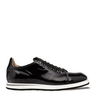 Mezlan Cartuja 21153 Men's Shoes Black Hi-Shine Calf-Skin Leather Casual Sneakers (MZ3709)-AmbrogioShoes