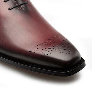 Mezlan Cupula 20933 Men's Shoes Burgundy Calf-Skin Leather whole-Cut Oxfords (MZ3691)-AmbrogioShoes