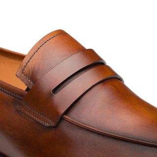 Mezlan E20243 Men's Shoes Cognac Calf-Skin Leather Penny Loafers (MZ3401)-AmbrogioShoes
