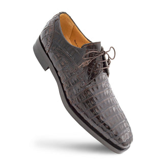 Mezlan Golfo 4967-F Men's Shoes Brown Exotic Crocodile Plan Toe Derby Oxfords (MZ3746)-AmbrogioShoes