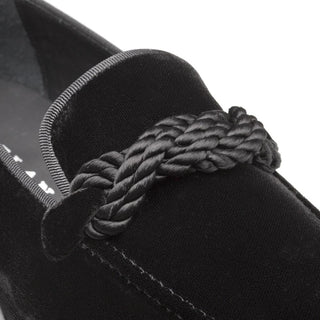 Mezlan S20311 Men's Shoes Black Velvet Formal / Dress Loafers (MZ3426)-AmbrogioShoes