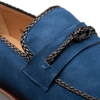 Mezlan Puerto 20837 Men's Shoes Cobalt Blue Suede Leather Loafers (MZ3652)-AmbrogioShoes