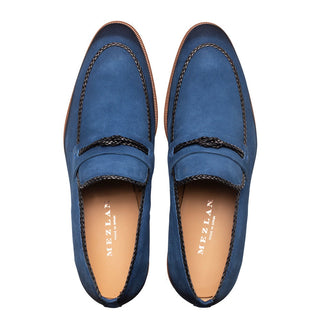 Mezlan Puerto 20837 Men's Shoes Cobalt Blue Suede Leather Loafers (MZ3652)-AmbrogioShoes