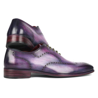 Paul Parkman 741-PUR Men's Shoes Purple Calf-Skin Leather Wingtip Wholecut Oxfords (PM6386)-AmbrogioShoes