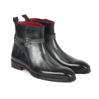 Paul Parkman 955GRY57 Men's Shoes Gray Patina Leather Jodhpur Boots (PM6335)-AmbrogioShoes