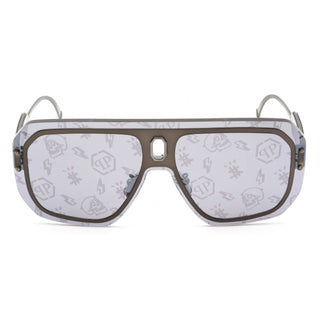 Philipp Plein SPP050 Sunglasses Glossy Bakelite / Smoke/Mirror Silver Women's-AmbrogioShoes