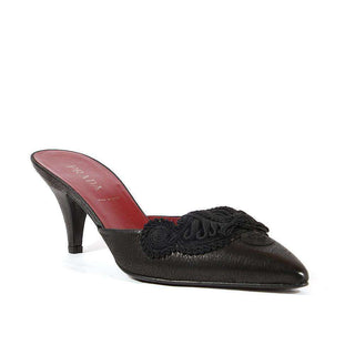 Prada Women Shoes Black Napa Leather Mules 1R6422 (PRW16)-AmbrogioShoes