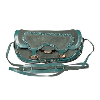 Sergio Rossi bag Forest Green Leather & Suede Shoulder handbag (SR1114)-AmbrogioShoes