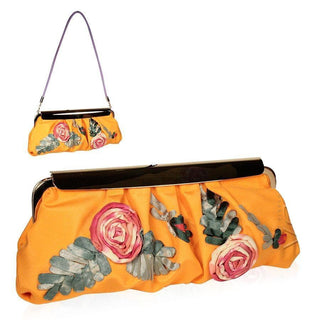 Sergio Rossi handbag Orange Floral Clutch (SR1118)-AmbrogioShoes