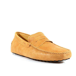 Tods Men Shoes Gommini Textured leather Moccasin Nuovo Beige(TDM31)-AmbrogioShoes