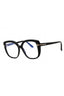 001 - shiny black/clear/blue-light block lens