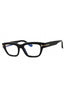 001 - shiny black/clear/blue-light block lens