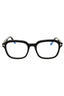 001 - shiny black/clear/blue-light block lens