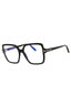 001 - shiny black/clear/blue-light block lens
