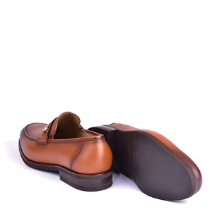 Corrente C001102-5844 Men's Shoes Tan Deer-Skin Leather Horsebit Loafers (CRT1443)-AmbrogioShoes