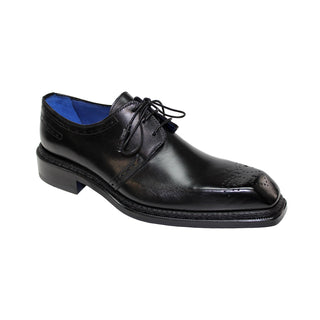 Emilio Franco Lando Men's Shoes Black Calf-Skin Leather Oxfords (EF1057)-AmbrogioShoes