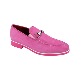 Emilio Franco Nino II Men's Shoes Pink Suede Leather Loafers (EF1090)-AmbrogioShoes