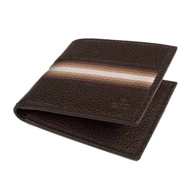 Gucci Men' s Wallet Signature Brown Leather Web Brown / White Stripe Fabric  (GGMW2012) – Dellamoda