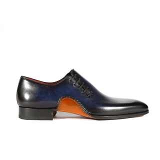 Magnanni 15024 Abrahan Men's Shoes Wind Navy Calf-Skin Leather Whole-Cut Oxfords (MAG1001)-AmbrogioShoes