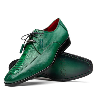 Marco Di Milano Andretti Men' Shoes Green Lemon Genuine Ostrich Leg Dress Derby Oxfords (MDM1097)-AmbrogioShoes