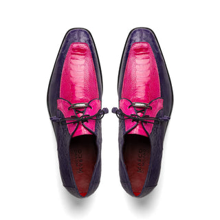 Marco Di Milano Andretti Men' Shoes Pink & Purple Genuine Ostrich Leg Dress Derby Oxfords (MDM1099)-AmbrogioShoes