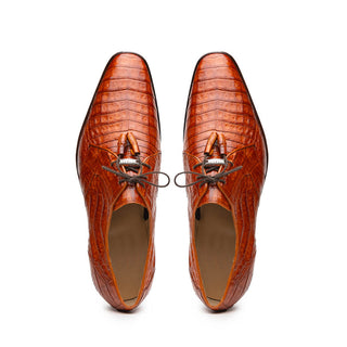 Marco Di Milano Lacio Men's Shoes Brandy Exotic Crocodile Derby Oxfords (MDM1020)-AmbrogioShoes