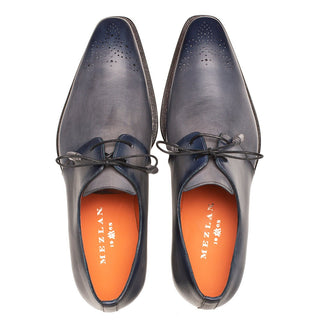 Mezlan Principe 20842 Men's Shoes Gray & Rust Patina Leather Derby Oxfords (MZ3683)-AmbrogioShoes