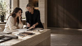 Luxury shoe shopping consultation focused on fit and materials