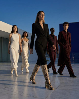 Snake skin boots for statement evening wear