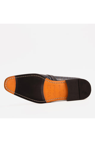 Vinci Strat Crocodile Leather Loafer - Navy