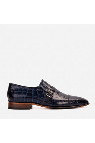 Vinci Strat Crocodile Leather Loafer - Navy