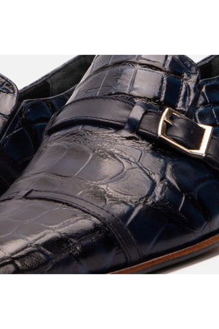 Vinci Strat Crocodile Leather Loafer - Navy