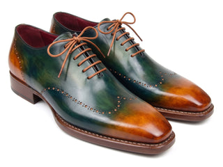 Paul Parkman green and cognac Goodyear welted wingtip Oxford - view 1