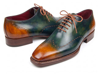 Paul Parkman green and cognac Goodyear welted wingtip Oxford - view 2