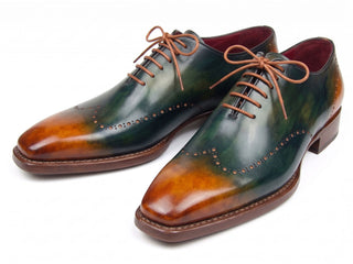 Paul Parkman green and cognac Goodyear welted wingtip Oxford - view 6