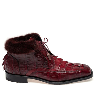 Mauri 1027 Cave Men's Shoes Exotic Crocodile Skin / Hornback / Mink Shearling Ankle Boot (MA5690)
