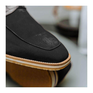 Zelli Italia Meo 3 Men's Shoes Black Suede Goat Skin Penny Loafer (ZEL1002)