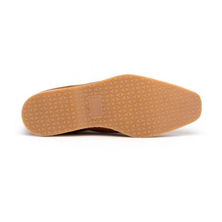 Zelli Italia Meo 3 Men's Shoes Cognac Genuine Suede Goat Skin Penny Loafer (ZEL1002)