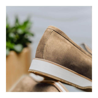 Zelli Italia Meo 3 Men's Shoes Taupe Suede Goat Skin Penny Loafer (ZEL1002)