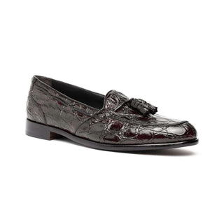 Zelli Italia Franco Men's Shoes Nicotine Crocodile Skin Tassel Loafer (ZEL1005)