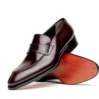 Caporicci 1205 Calfskin Penny Loafer Brown detail