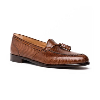 Zelli Italia Franco Men's Shoes Cognac Teju Lizard Skin Tassel Loafer (ZEL1006)