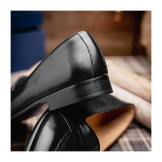 Zelli Italia Savannah Men's Shoes Black Calf-skin Leather Penny Loafer (ZEL1009)