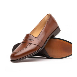 Zelli Italia Savannah Men's Shoes Chili Calf-Skin Leather Penny Loafer (ZEL1009)