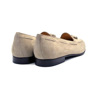 Zelli Italia Naples Men's Shoes Bone Suede Goat-Skin Tassel Loafer (ZEL1024)
