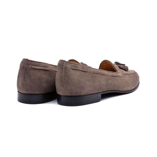 Zelli Italia Naples Men's Shoes Mocha Suede Goat-Skin Tassel Loafer (ZEL1024)