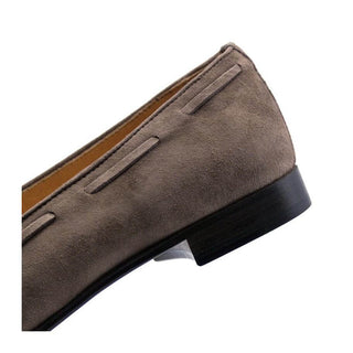 Zelli Italia Naples Men's Shoes Mocha Suede Goat-Skin Tassel Loafer (ZEL1024)