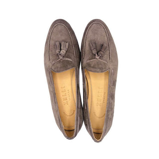 Zelli Italia Naples Men's Shoes Mocha Suede Goat-Skin Tassel Loafer (ZEL1024)